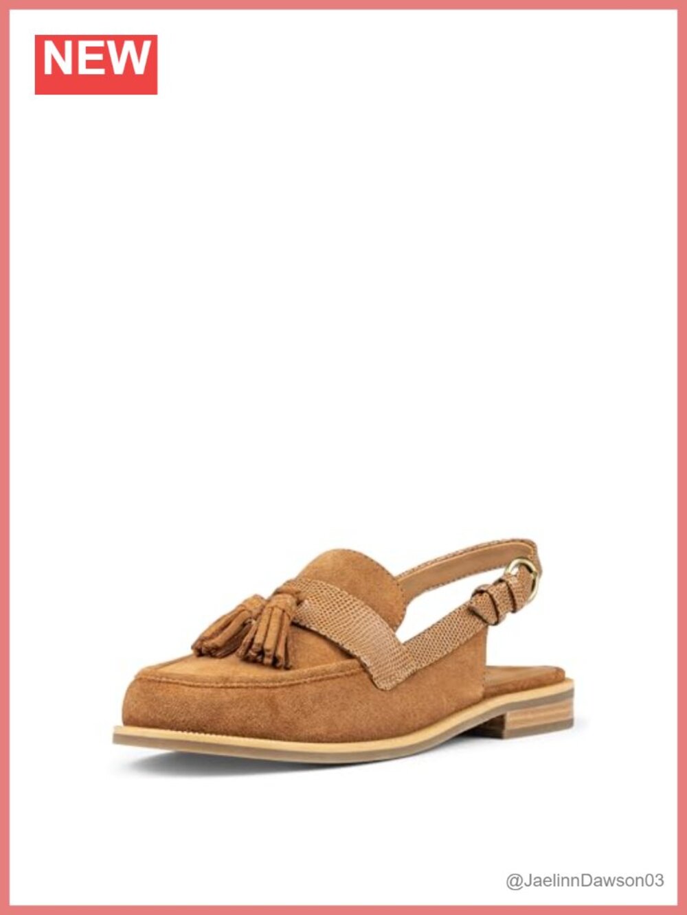 NYDJ Audrina Suede Open Back Tassel Loafers Women's Slingback Buckle Memory Foam